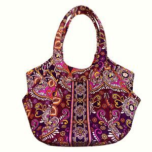 Vera Bradley Side by Side Hand Tote Bag retired Safari Sunset print